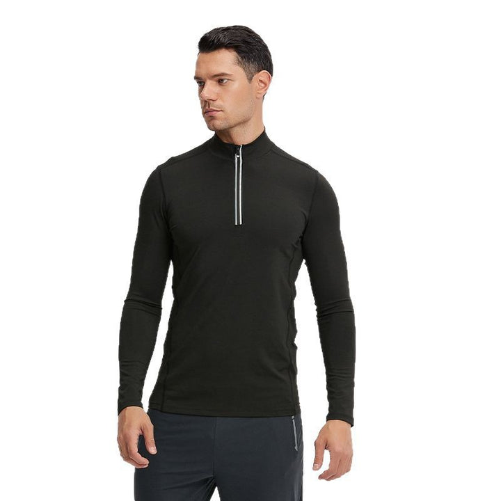 Men's long sleeve training shirt with half zipper and breathable functional material Mune Fashion