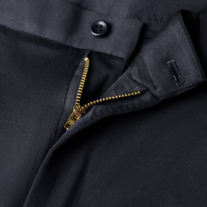 Men's Tailored Suit Trousers with Crease, Stretch, and Concealed Pockets Mune Fashion