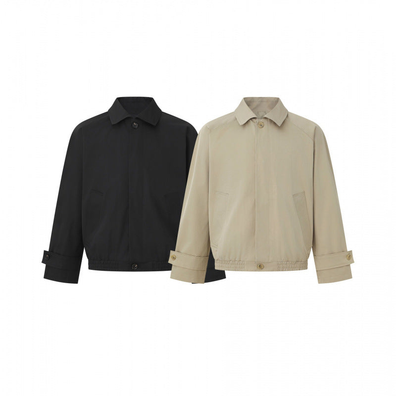 Men's short-cut boxy Harrington jacket with concealed button placket, elastic hem and adjustable cuffs Mune Fashion