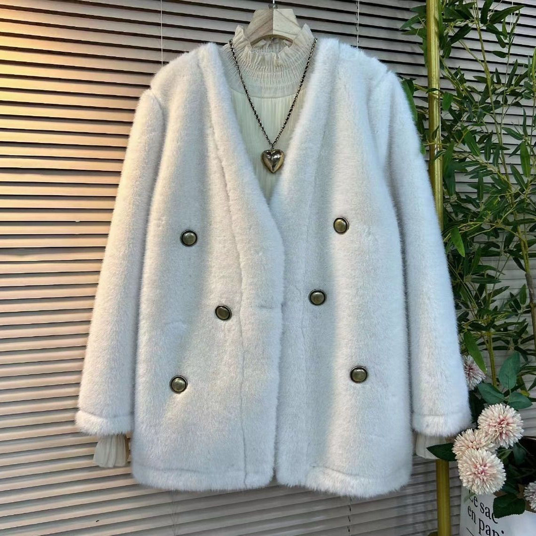 Women's Elegant Fur Jacket Mune Fashion