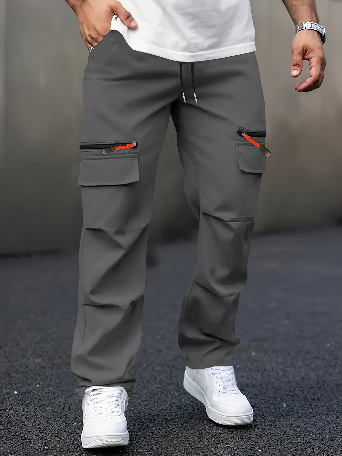 Men's Multifunctional Cargo Pants with Side Zippers