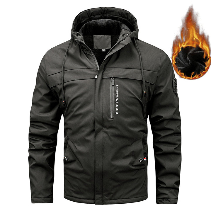 Men's Nano Water-Repellent Padded Thermo Hoodie Jacket with Fleece Lining and Concealed Zipper Pockets Mune Fashion