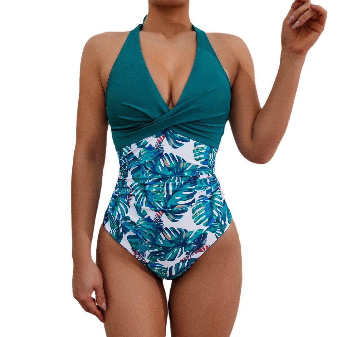 Women's High-Cut Swimsuit with Floral Design Mune Fashion
