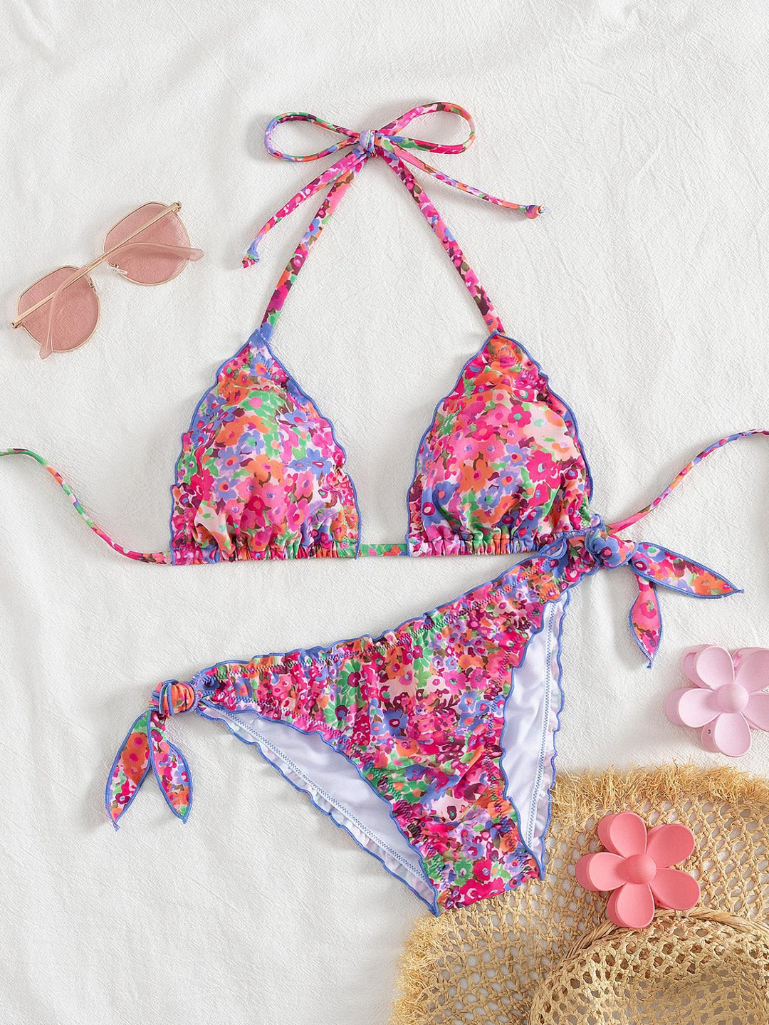 Women's floral patterned triangle bikini Mune Fashion