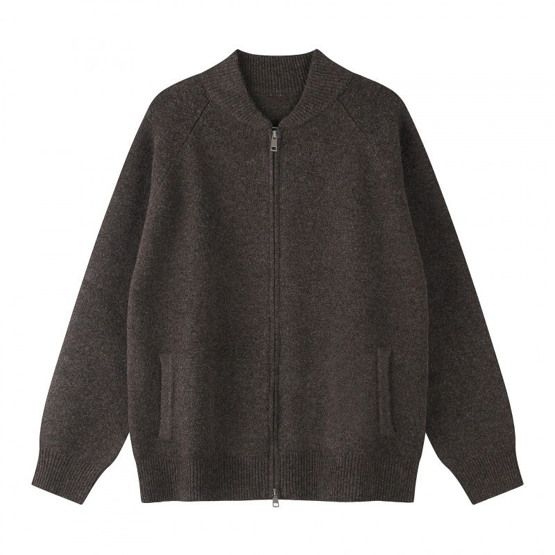 Unisex locker-cut fine-knit zip jacket with two-way zipper and ribbed cuffs Mune Fashion