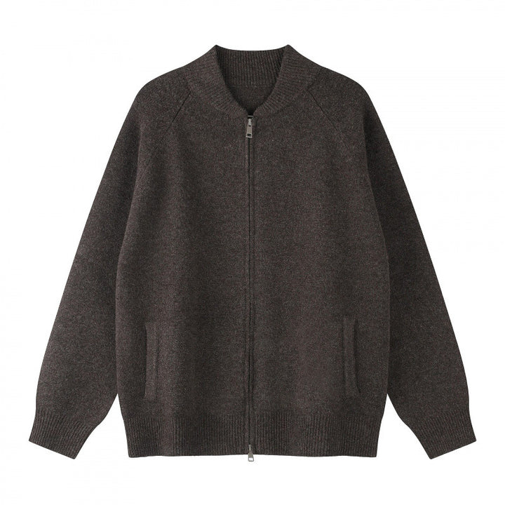 Unisex locker-cut fine-knit zip jacket with two-way zipper and ribbed cuffs Mune Fashion