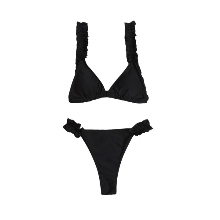 Ladies triangle bikini with ruffles and colorful design Mune Fashion