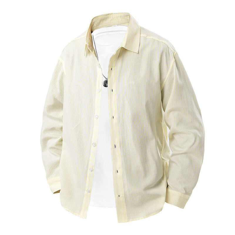 Men's striped overshirt with relaxed fit and Kent collar Mune Fashion