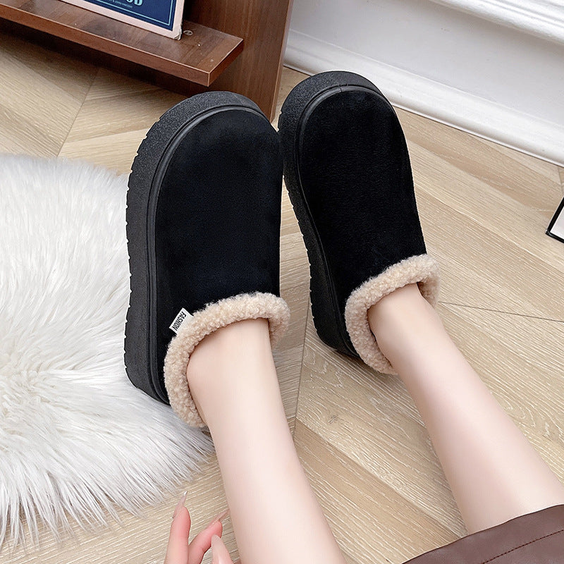 Ladies Cozy Slipper Shoes with High Platform and Teddy Lining Mune Fashion