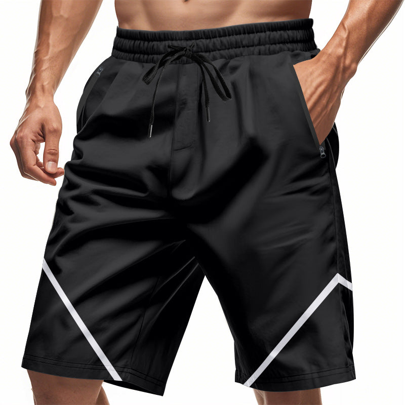 Men's breathable training shorts with zippered pockets and elastic drawstring waistband Mune Fashion