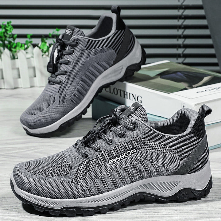 Men's flexible mesh trail runner with shock-absorbing EVA midsole, quick-lacing system, and grippy outdoor tread sole Mune Fashion