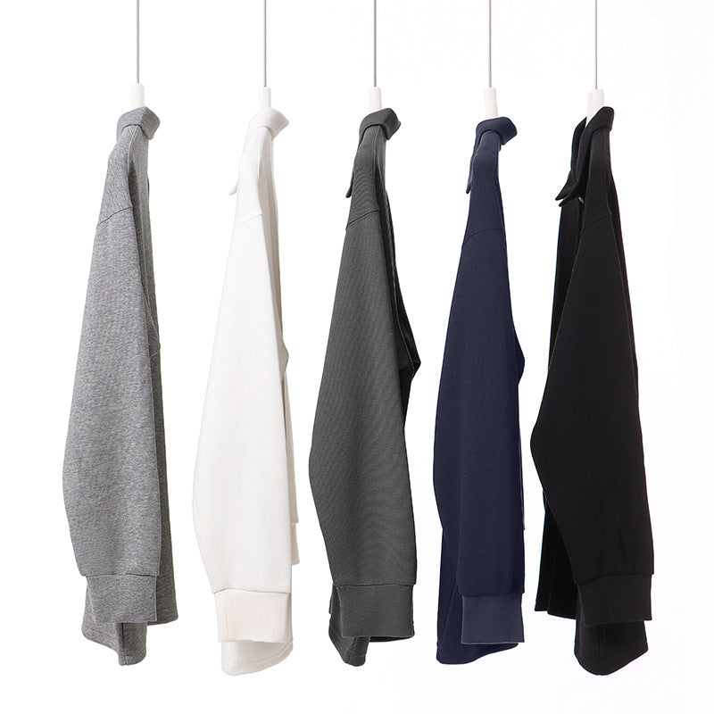 Unisex Oversize Polo Sweatshirt with ribbed cuffs and button placket Mune Fashion