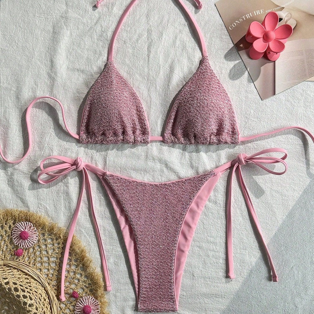 Women's Triangle Bikini with Sparkling Accents Mune Fashion