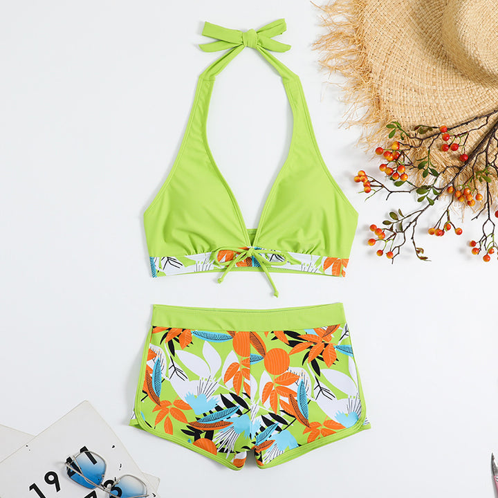 Women's bikini set with floral pattern and removable push-up bra Mune Fashion