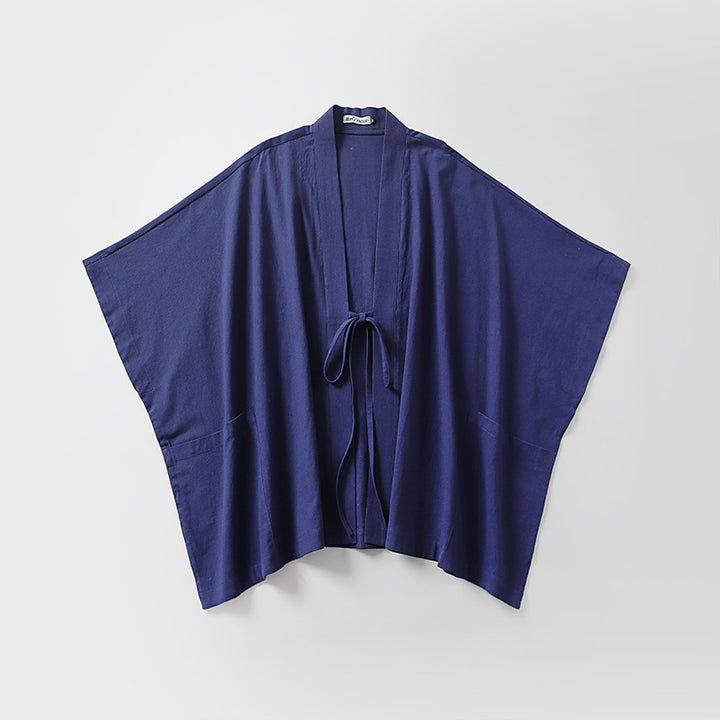 Women Oversize Kimono Cardigan with Tie Belt and Side Pockets Mune Fashion