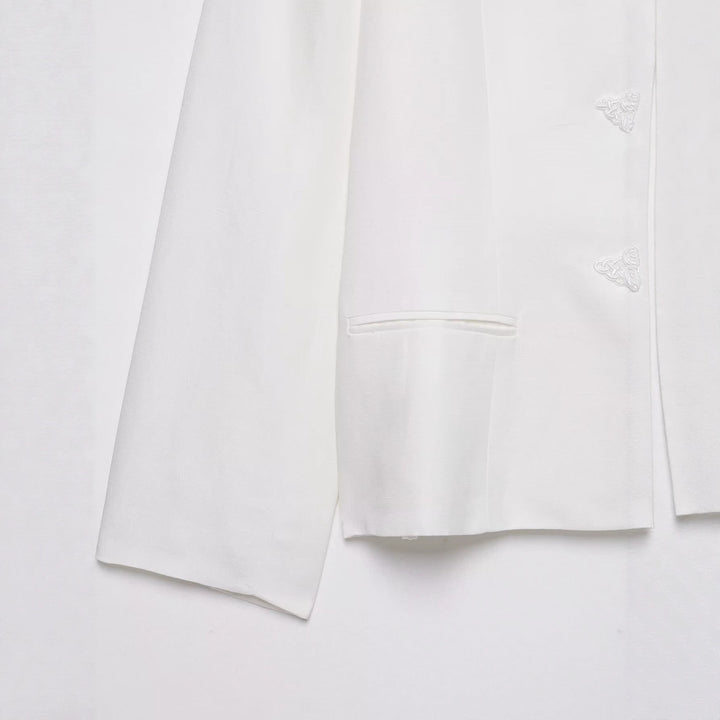 Women's short jacket with mandarin collar and decorative knot closures Drune