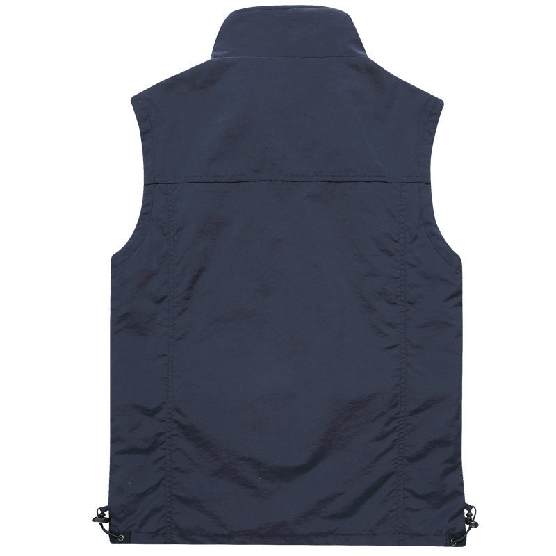 Men's lightweight multifunctional utility vest with mesh lining and adjustable hem Mune Fashion