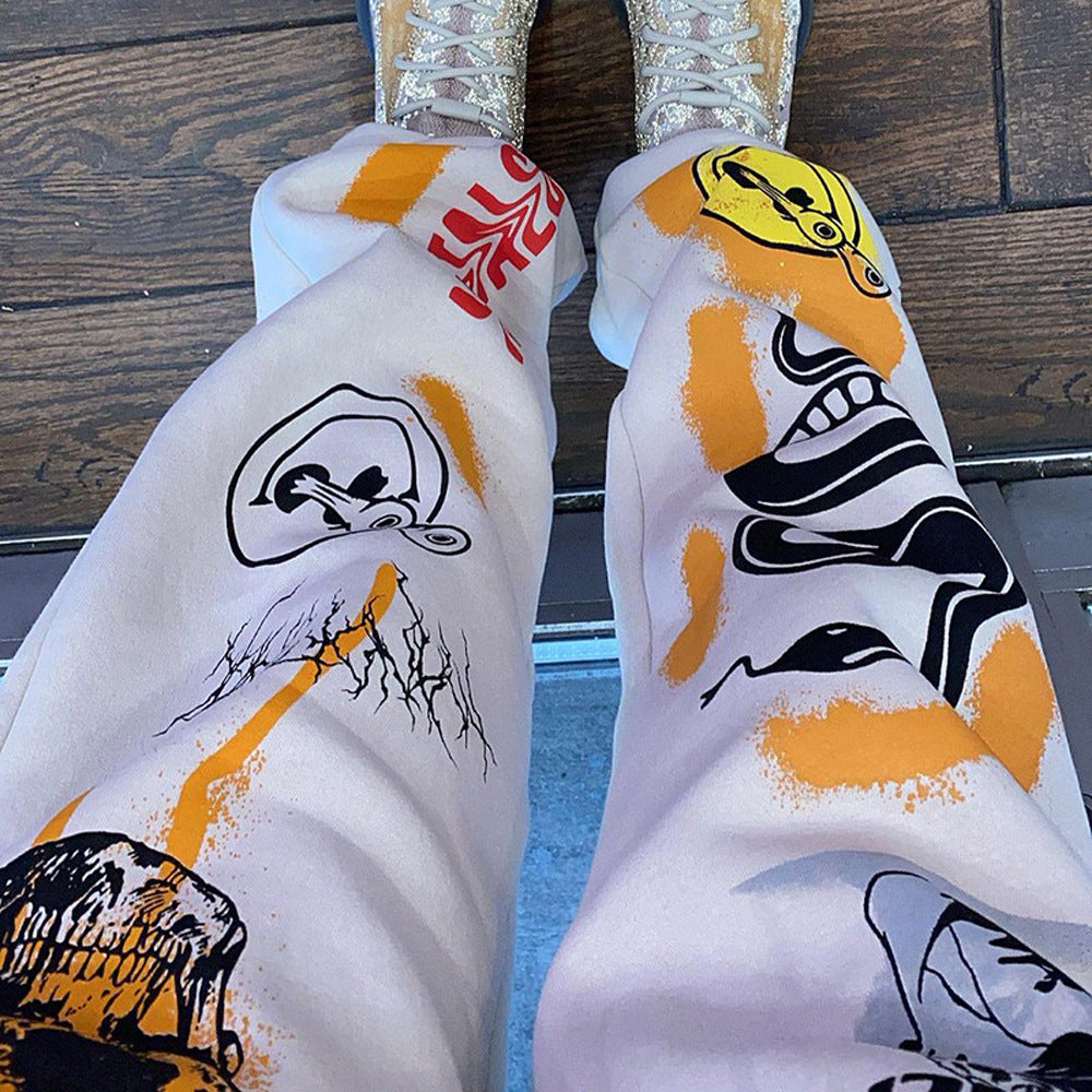 Women's graphic joggers with a high waistband, drawstring, and streetwear prints Mune Fashion