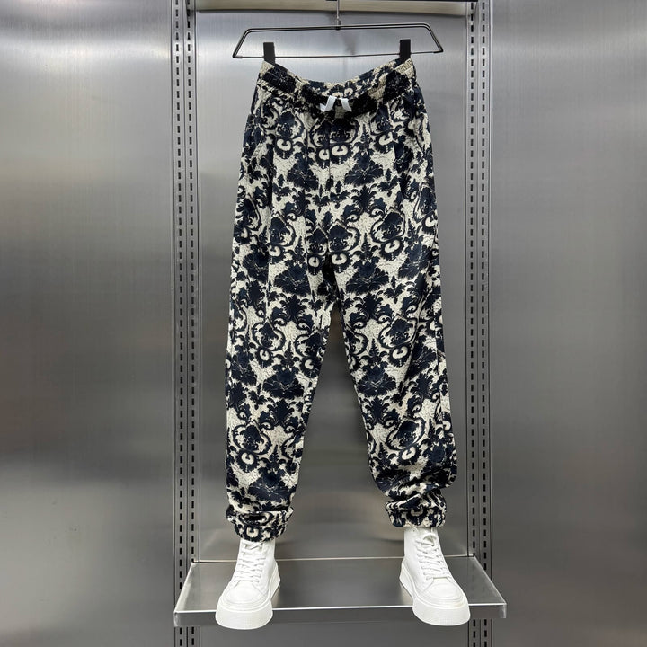 Women's Casual Harem Pants with Floral Pattern Mune Fashion