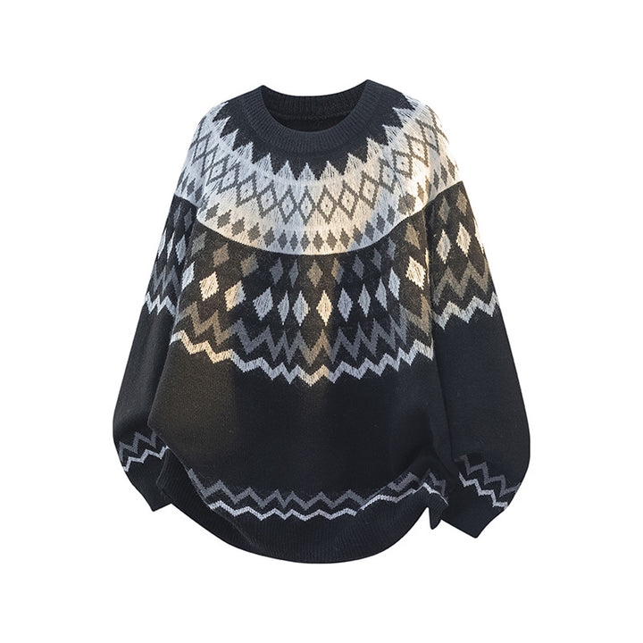 Women's chunky knit sweater with graphic pattern Mune Fashion