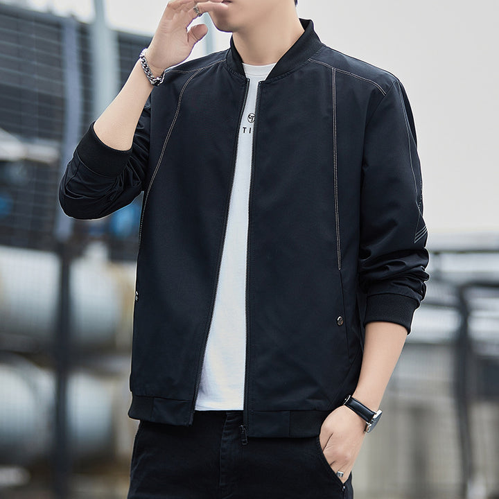 Men's Urban Slim Bomber Jacket with technical outer layer, ribbed cuffs and concealed zipper Mune Fashion