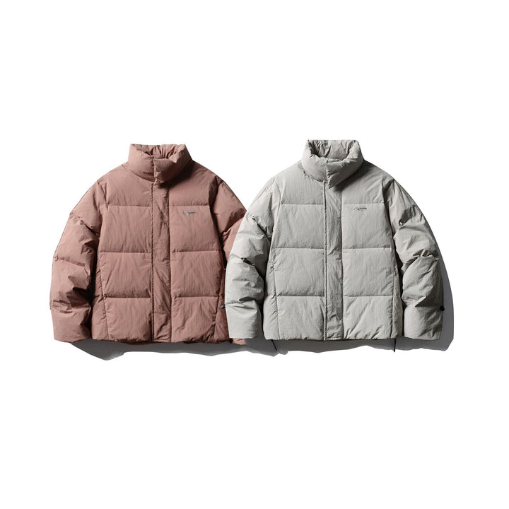 Men's Short Boxy Puffer with Padded Cushion Collar and Windproof Outer Shell Mune Fashion