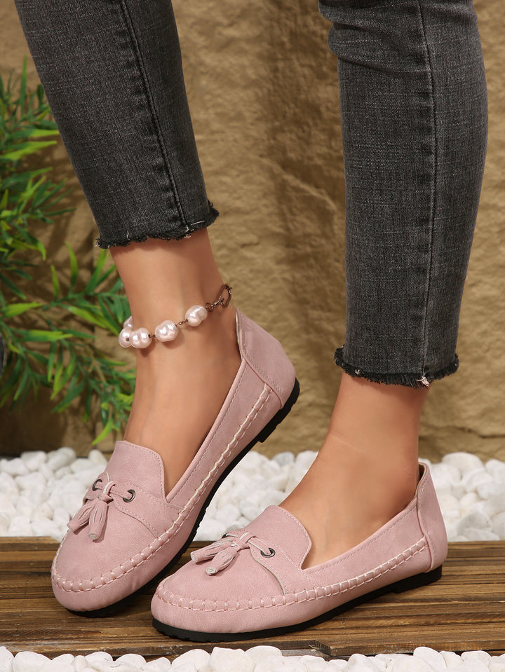 Women’s classic moccasin slippers with tassels and soft comfort insole Mune Fashion
