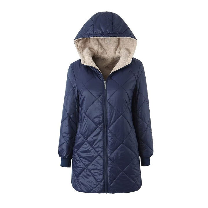 Women's quilted coat with teddy lining and hood Mune Fashion