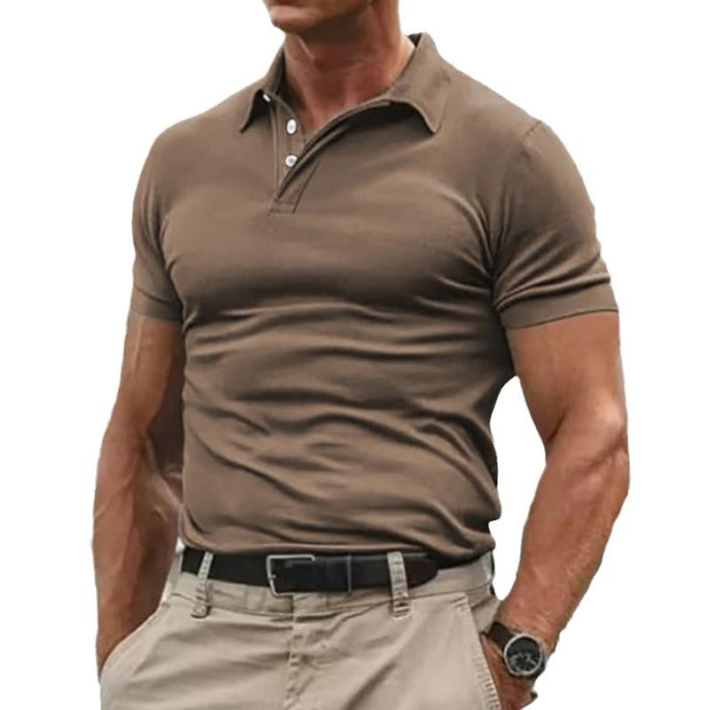 Men's breathable cotton polo shirt short sleeves with classic collar and ribbed cuffs Mune Fashion