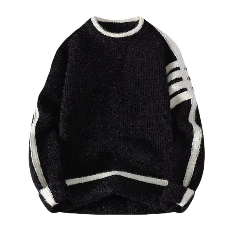 Men's sporty round neck sweater with contrast details Mune Fashion