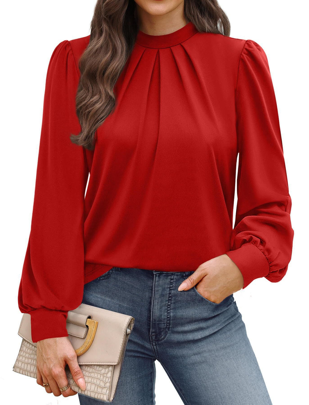 Ladies Elegant Blouse with Puff Sleeves Mune