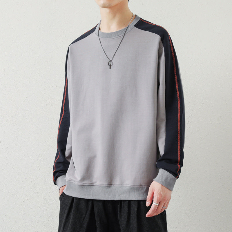 Men's Oversized Sweatshirt with Contrasting Sleeves, Flat Seam Details and Ribbed Cuffs Mune Fashion