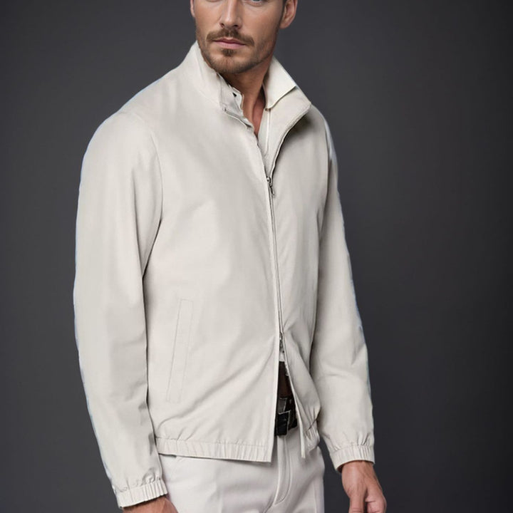 Men's Light Zip Transition Jacket with Stand Collar and Minimal Seams Mune Fashion