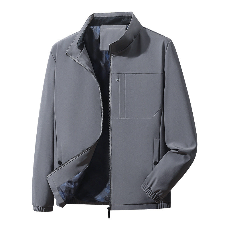 Men's Breathable Softshell Jacket with High Collar Mune Fashion
