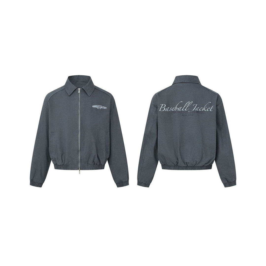Unisex Boxy Blouson Jacket with Shirt Collar, Two-Way Zipper and Elastic Hem Mune Fashion