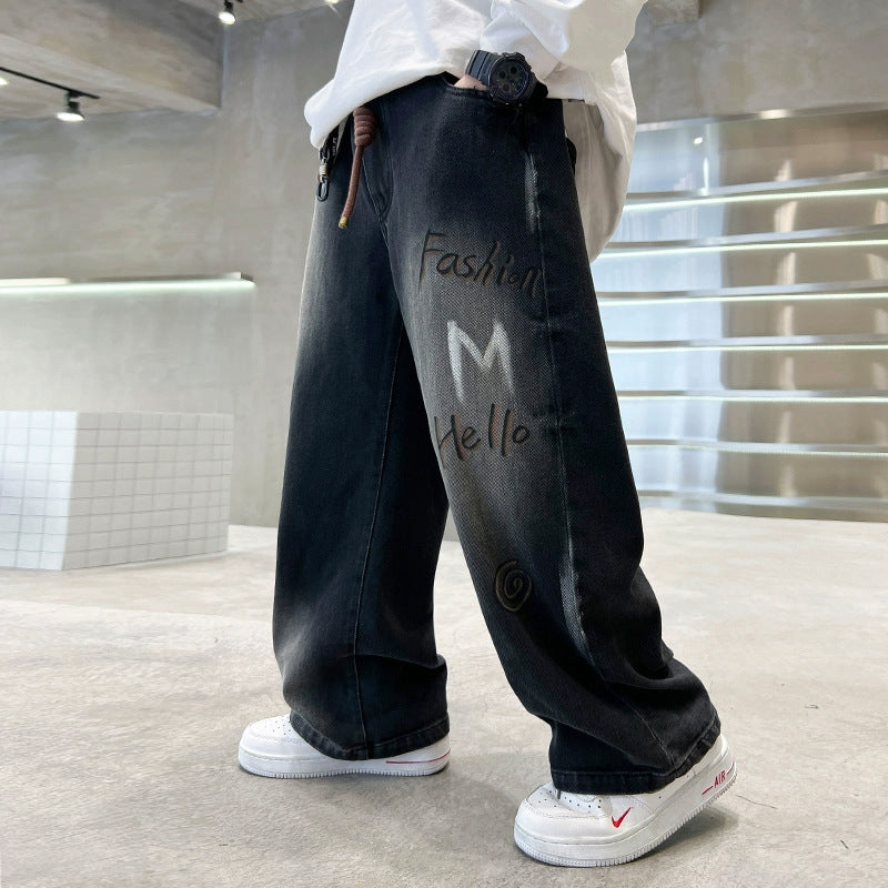 Unisex fashionable casual jeans with creative print Mune Fashion