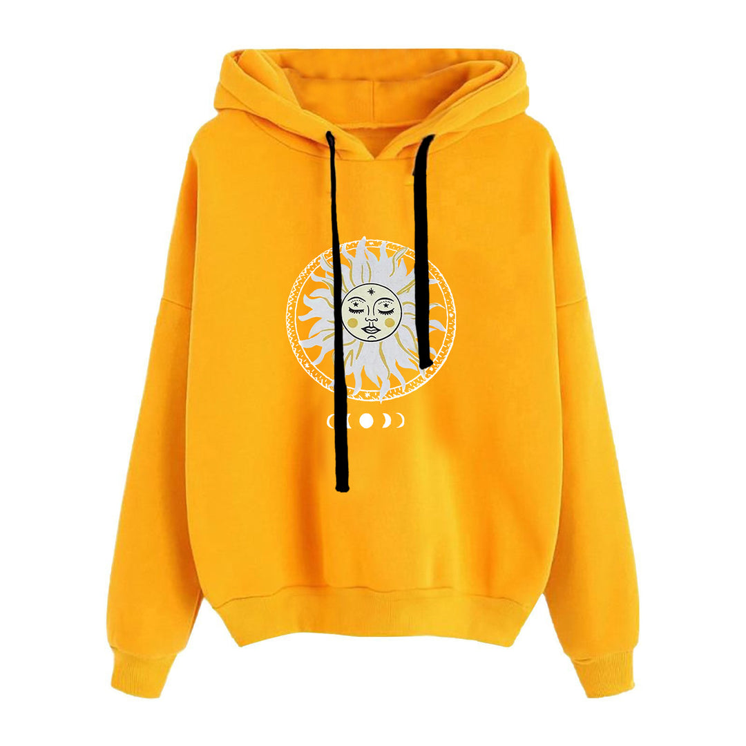 Women's casual oversized hoodie with heart and paw print, drawstring and ribbed cuffs Mune Fashion