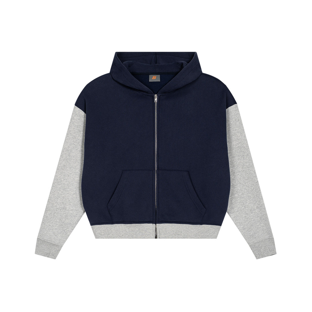 Men's Colorblock Style Zip-Up Hoodie in French Terry with Kangaroo Pocket Mune Fashion