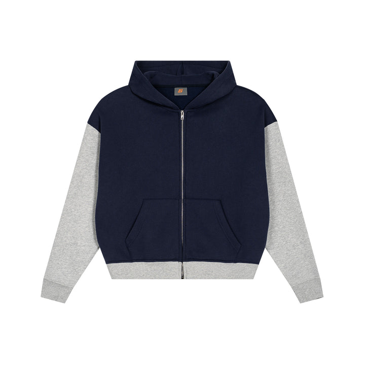 Men's Colorblock Style Zip-Up Hoodie in French Terry with Kangaroo Pocket Mune Fashion