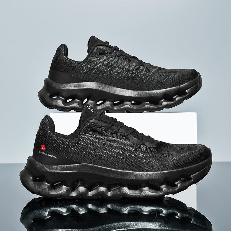 Unisex lightweight performance running shoes with hollow chamber midsole and seamless knit upper Mune Fashion