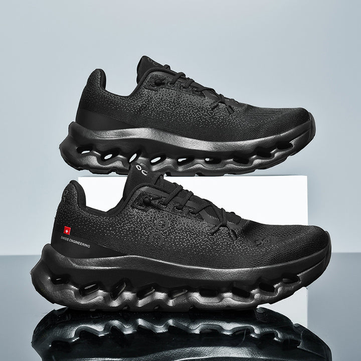 Unisex lightweight performance running shoes with hollow chamber midsole and seamless knit upper Mune Fashion