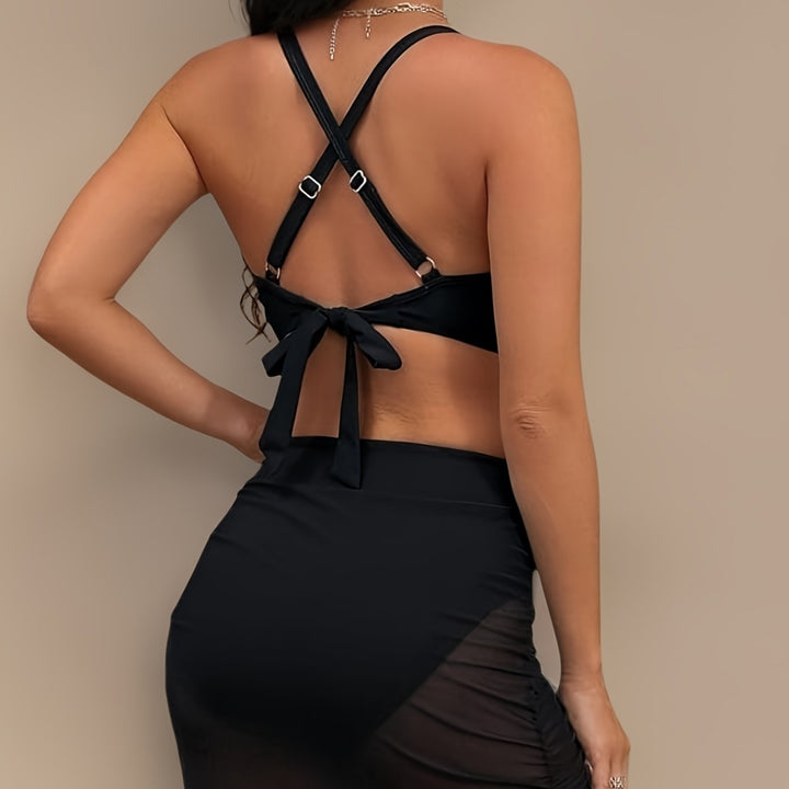 Women's bikini top with transparent material and adjustable straps Mune Fashion