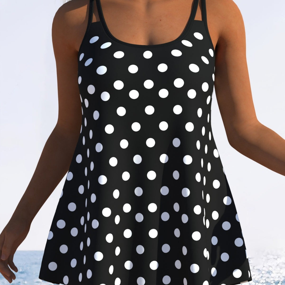 Women's tankini with playful striped pattern and original cut Mune Fashion