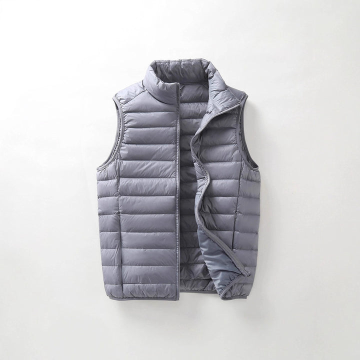 Unisex Lightweight Quilted Vest with Stand-Up Collar and Zipper Mune Fashion