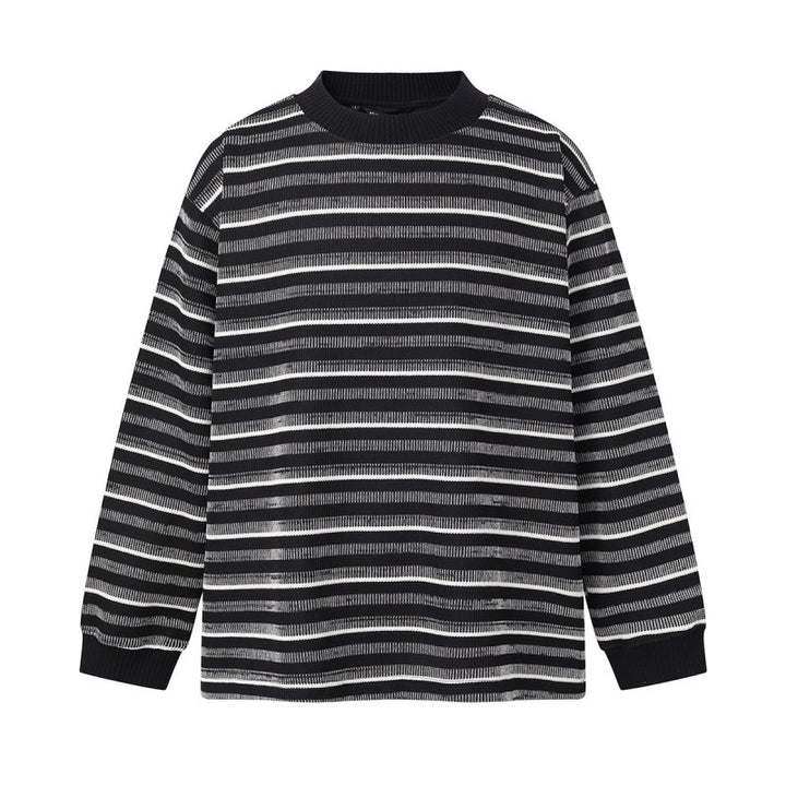 Unisex locker-fit structured knit sweater with round neck and maritime stripes Mune Fashion