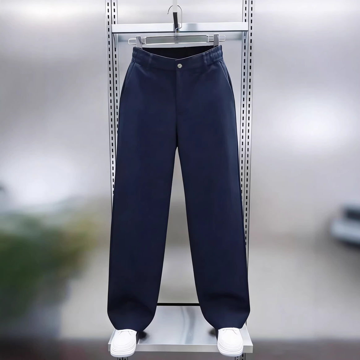 Men's Wide Chino Pants with High Waist and Elastic Back Waistband Mune Fashion