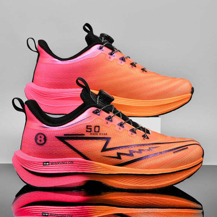 Unisex cushioned competitive running shoes with dial closure, sock-like entry and responsive hollow core midsole Mune Fashion