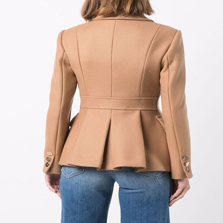 Women's short military-inspired wool blend jacket with decorative buttons Mune Fashion