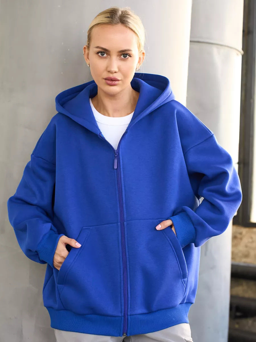 Women Comfortable Fleece Hoodie Jacket Mune Fashion