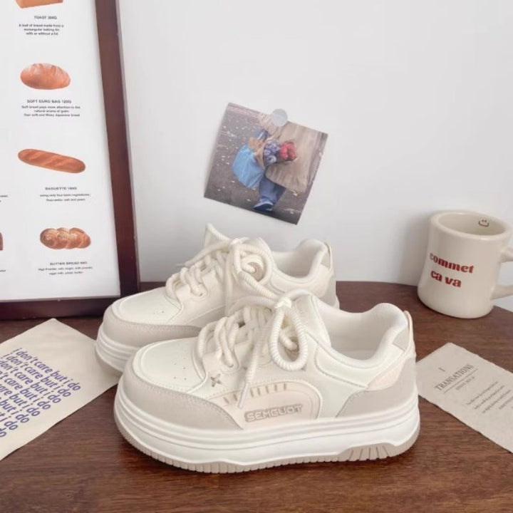 Women's Comfortable Platform Sneakers with Breathable Upper Material and Cushioning Sole Mune Fashion